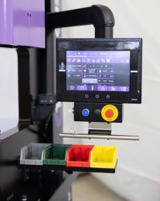 PressOne Electric Insertion Machine, close up of touchscreen